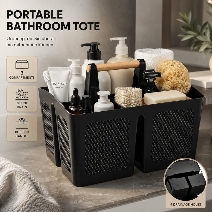 ALINK Portable Dusche Caddy Korb mit Fächern, Kunststoff geteilt Reinigung Caddy Organizer Storage T