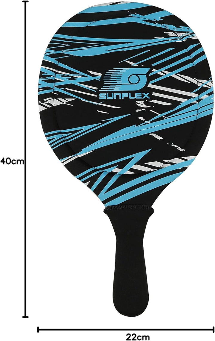 Sunflex Neopren Beachball Set Action Pro mit Zwei Schlägern und Zwei Bällen | weich und leicht | ext