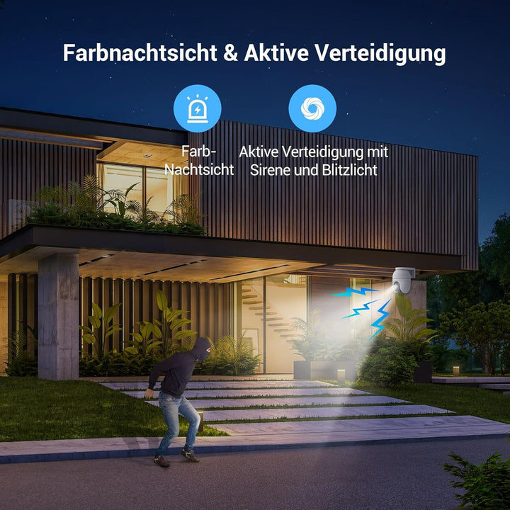 EZVIZ 5MP Pan&Tilt WLAN Kamera, Überwachungskamera Aussen mit Personen-/Fahrzeugerkennung, Zwei-Wege