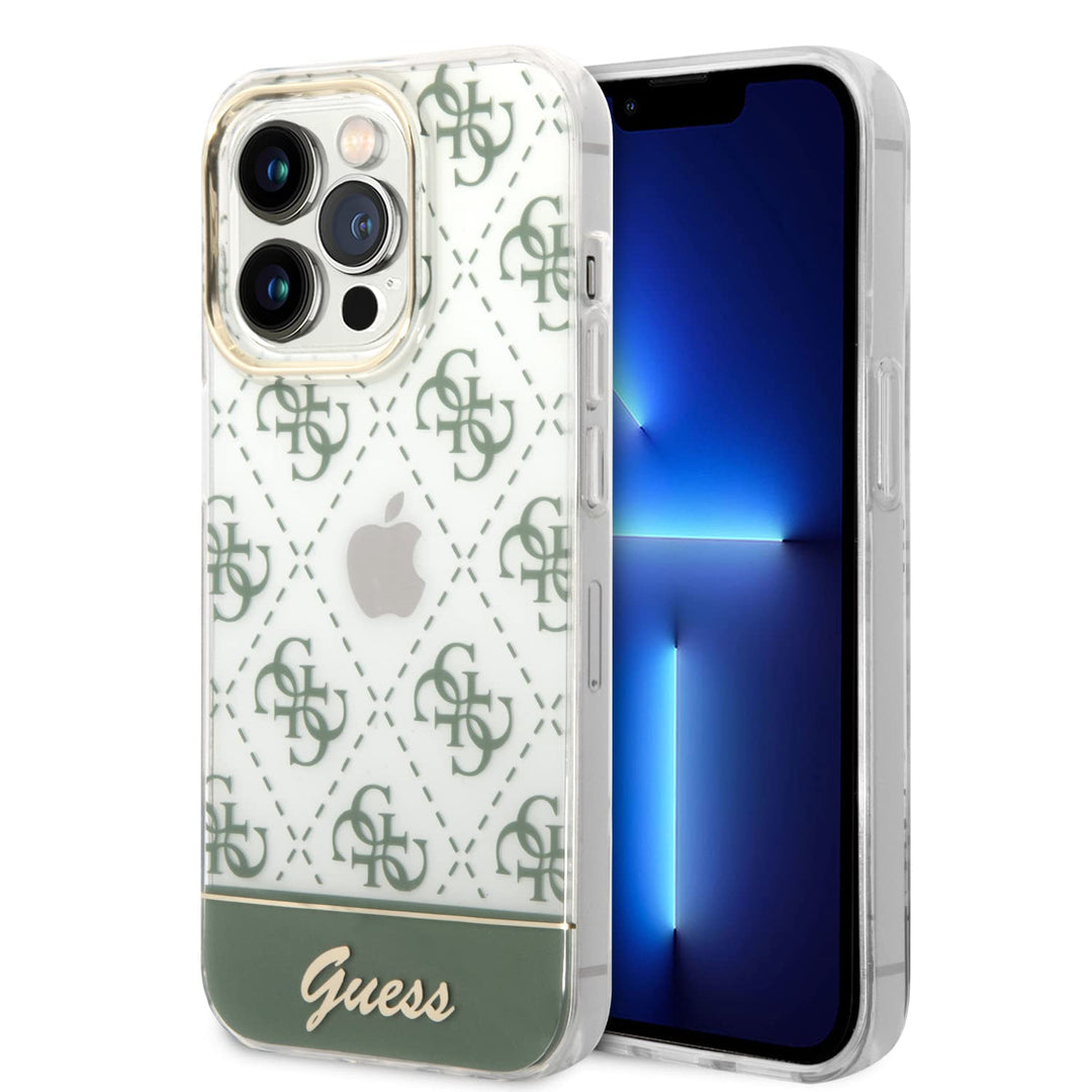 Guess GUHCP14LHG4MHA hülle für iPhone 14 Pro 6,1" Khaki hardcase 4G Pattern Script