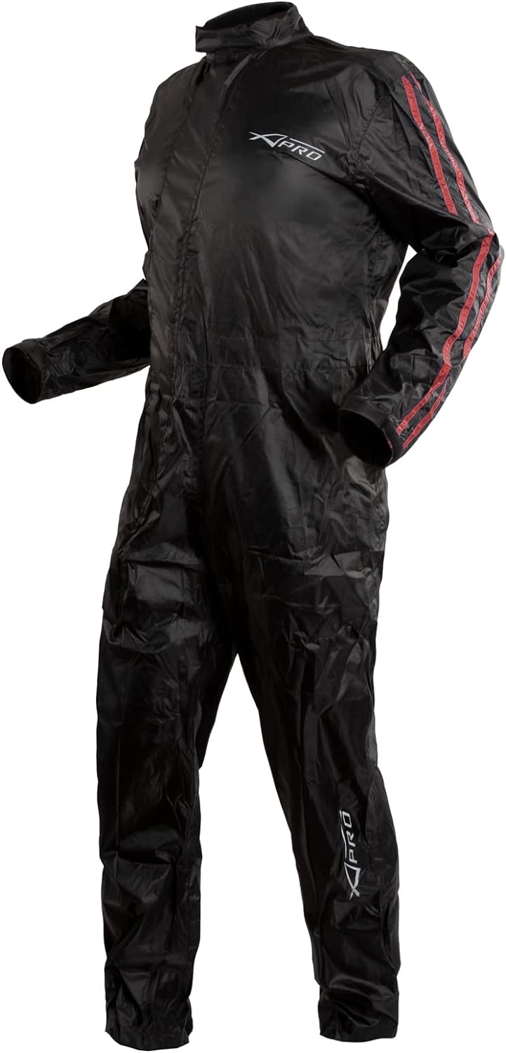 A-Pro Regenkombi Regenjacke Regenanzug Regenhose Motorrad Wasserdicht Rot XXL XXL Rot, XXL Rot