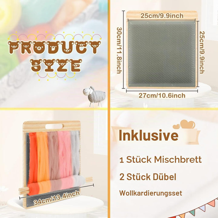 4 Pcs Wool Blending Board Carding Brush Set Wool Hand Carders Wood Brushes Wool Carders Needle Filti