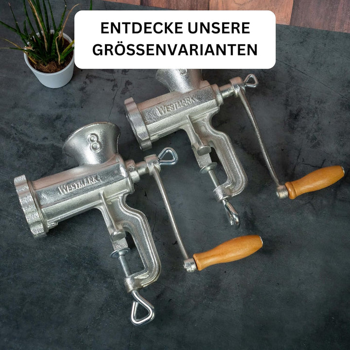 Westmark Fleischwolf-Set, 2tlg., 1 Fleischwolf + 1 Spritzgebäckvorsatz, Grösse 8, inkl. Schraubzwing
