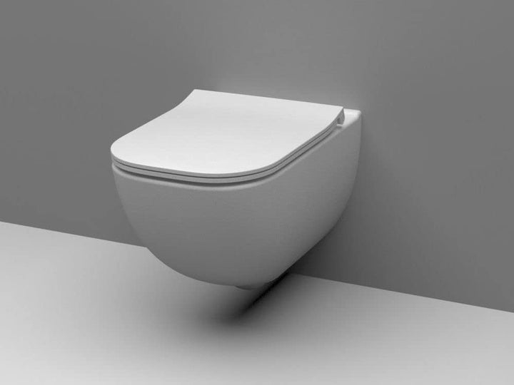 VBChome Hänge-WC Weiss Spülrandloses aus Keramik mit Toilettendeckel WC-Sitz aus Duroplast Absenkaut