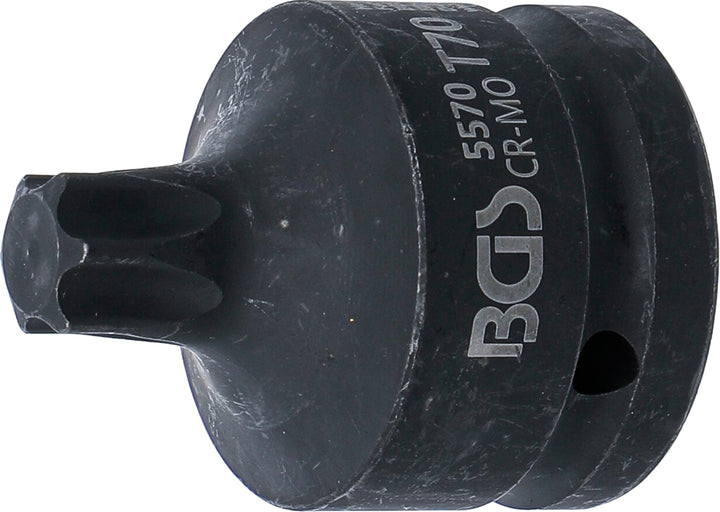 BGS 5570 | Kraft-Bit-Einsatz | Länge 60 mm | Antrieb Innenvierkant 20 mm (3/4") | T-Profil (für Torx