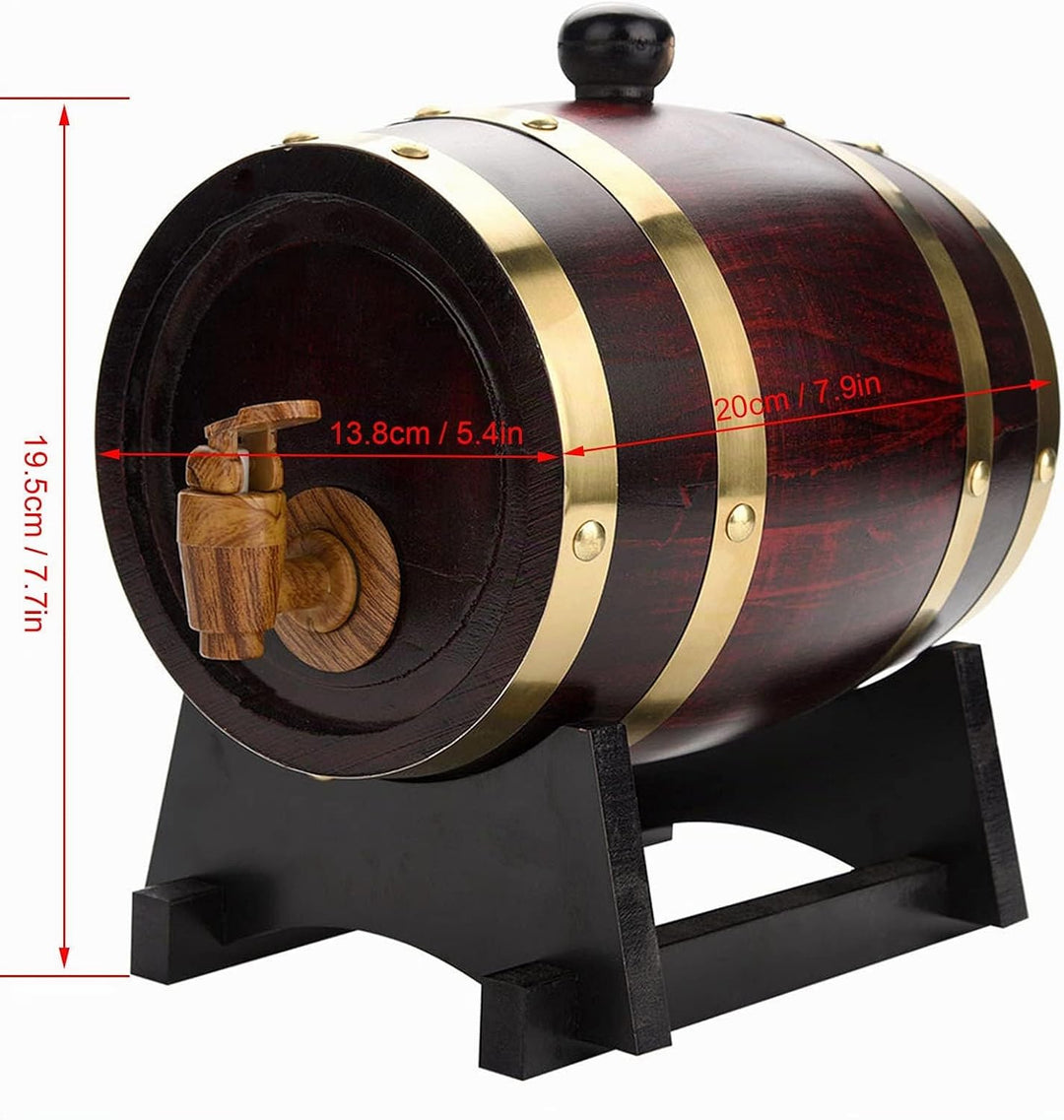 Greensen Eichenfässer 1,5L Holzfass Vintage Weinfass Holz Weinspender Personalisierte Weinfässer Whi