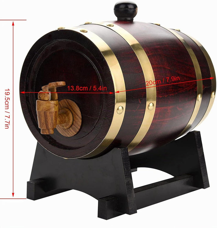 Greensen Eichenfässer 1,5L Holzfass Vintage Weinfass Holz Weinspender Personalisierte Weinfässer Whi