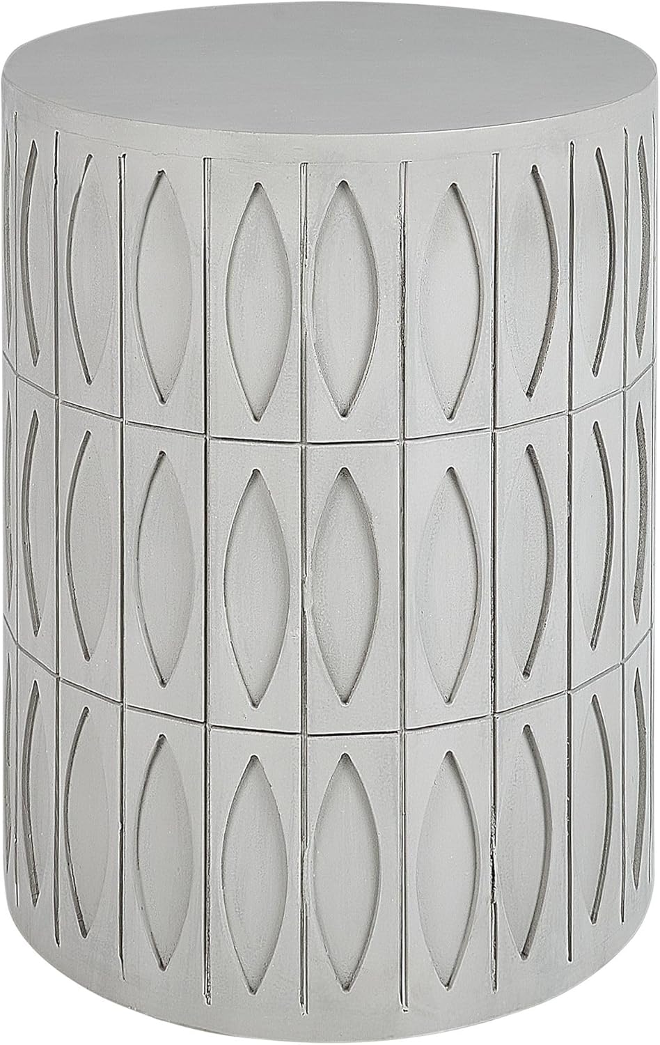 Beistelltisch grau rund ⌀ 45 cm Säulenform Betonoptik mit Muster Modern Deara