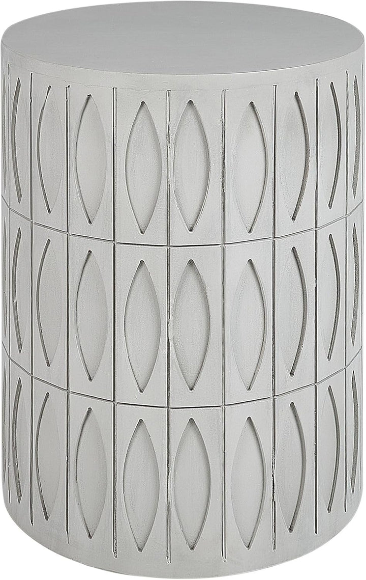 Beistelltisch grau rund ⌀ 45 cm Säulenform Betonoptik mit Muster Modern Deara