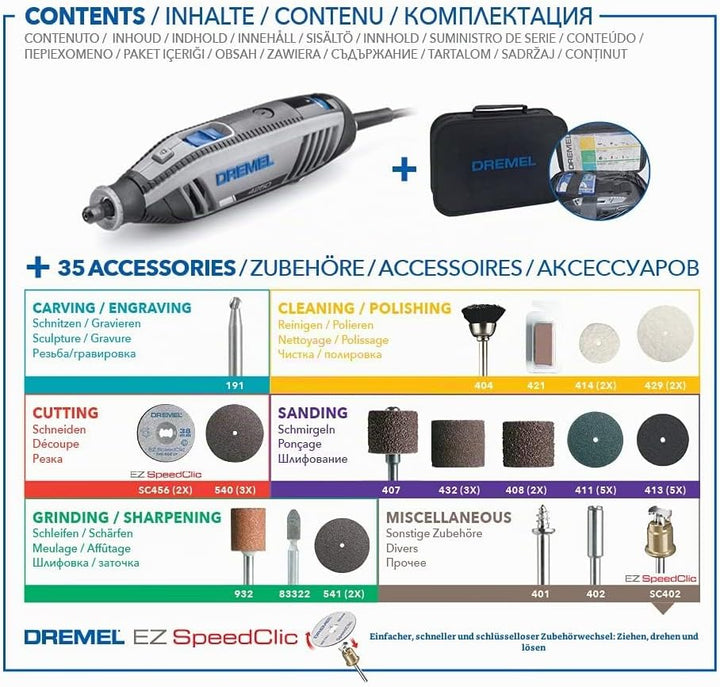 Dremel 4250 Rotationswerkzeug 175 W, Multifunktionswerkzeug-Set mit 35 Zubehören &amp; 565 Multifunktion