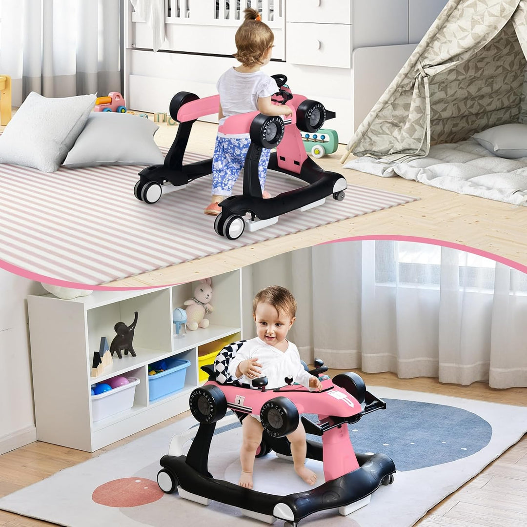LIFEZEAL 4 in 1 Lauflernhilfe Baby, Höhenverstellbares &amp; Klappbares Babywalker, Baby Gehfrei ab 6 Mo