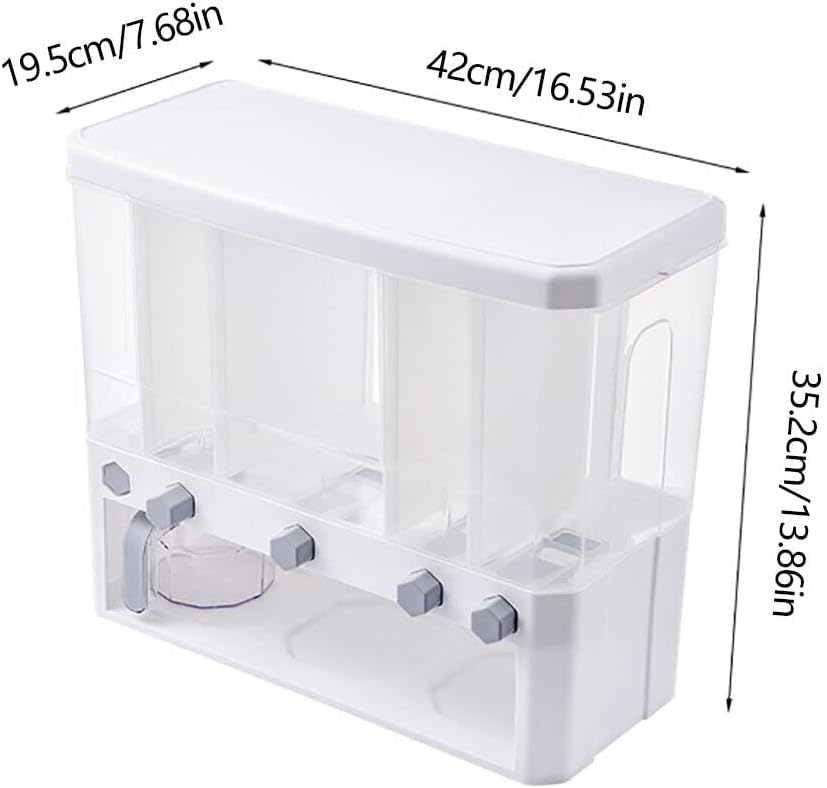 Müslispender Snackspender- Cereal Dispenser Cornflakes Spender,5 Ebene Cereal Dispenser mit Messbech