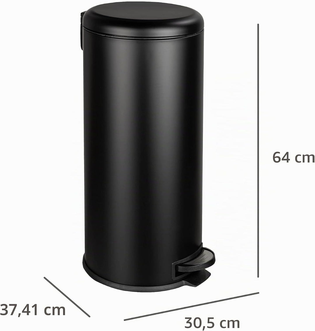 WENKO Küchen Abfalleimer Leman, 30 Liter, Mülleimer mit Absenkautomatik, Tretfunktion, herausnehmbar