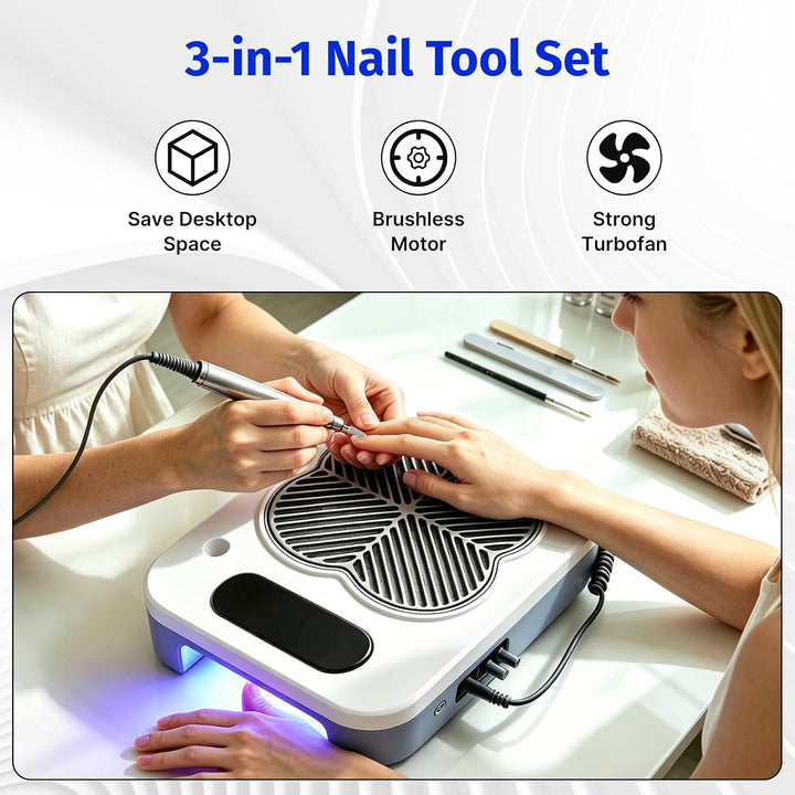 3 in 1 Nagelfräser mit Staubabsaugung und UV Nagellampe