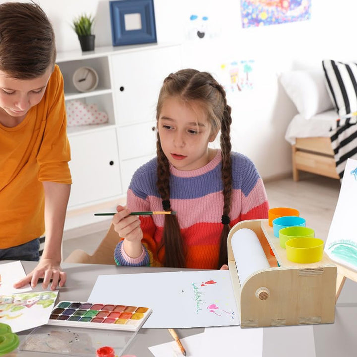 DICOSMETIC Holzpapierrollenhalter Inklusive 4 Stück 4 Farben Kunststoff Stifthalter Und 1 Rollen 11.