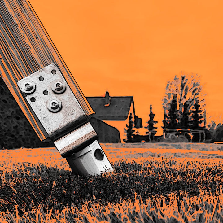 Maxerio 100 cm U-Set 6er Schraubfundamente inkl. 121 mm Pfostenträger; Ø 60 x 2; M12 6er U-Set 12cm,