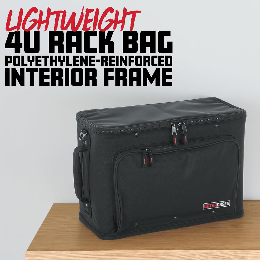 Gator GR-RACKBAG-4U Leichte Gepäckträgertasche mit Aluminiumrahmen und PE-Verstärkung 4U Rack Space,