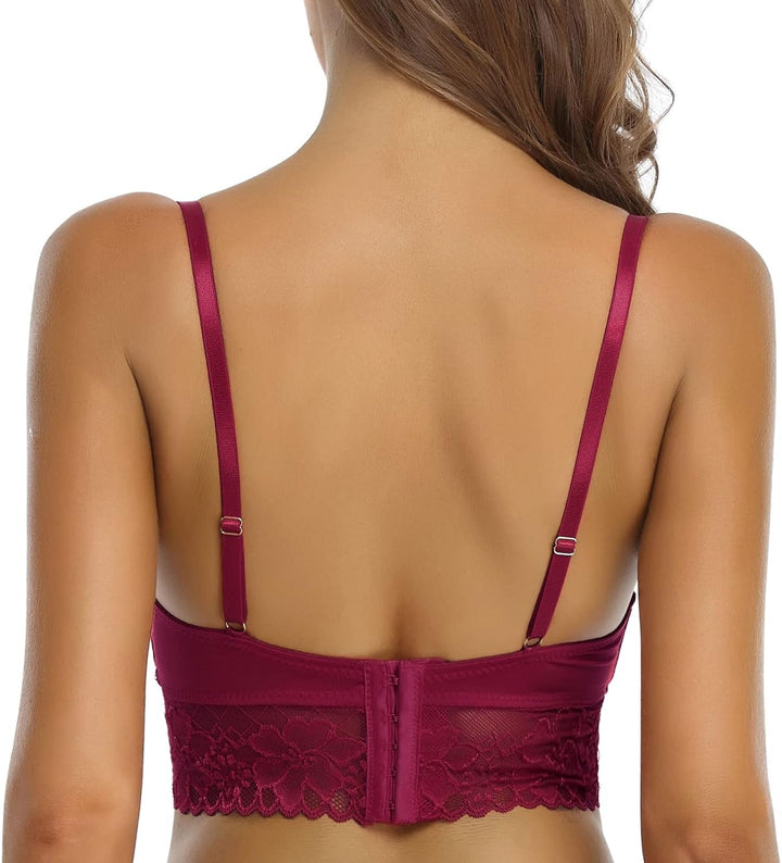 SHEKINI BH Damen mit Bügel Push Up BH mit Blumen Spitzen Schalen Bügel-BH T-Shirt Nahtloser BHS Sexy