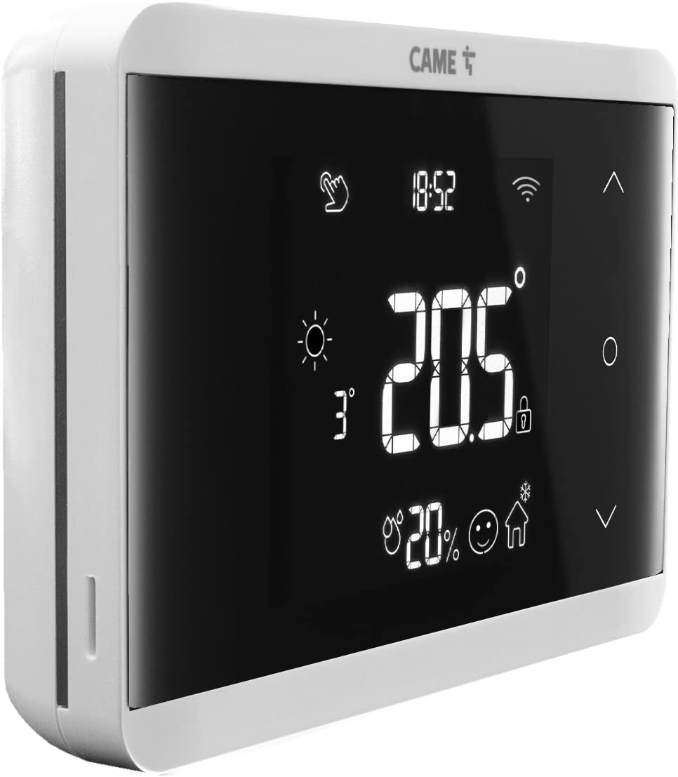 CAME Wand-Thermostat TH/750, WLAN, App und Touchscreen, Doppelrelais für Heizung und Klimatisierung,