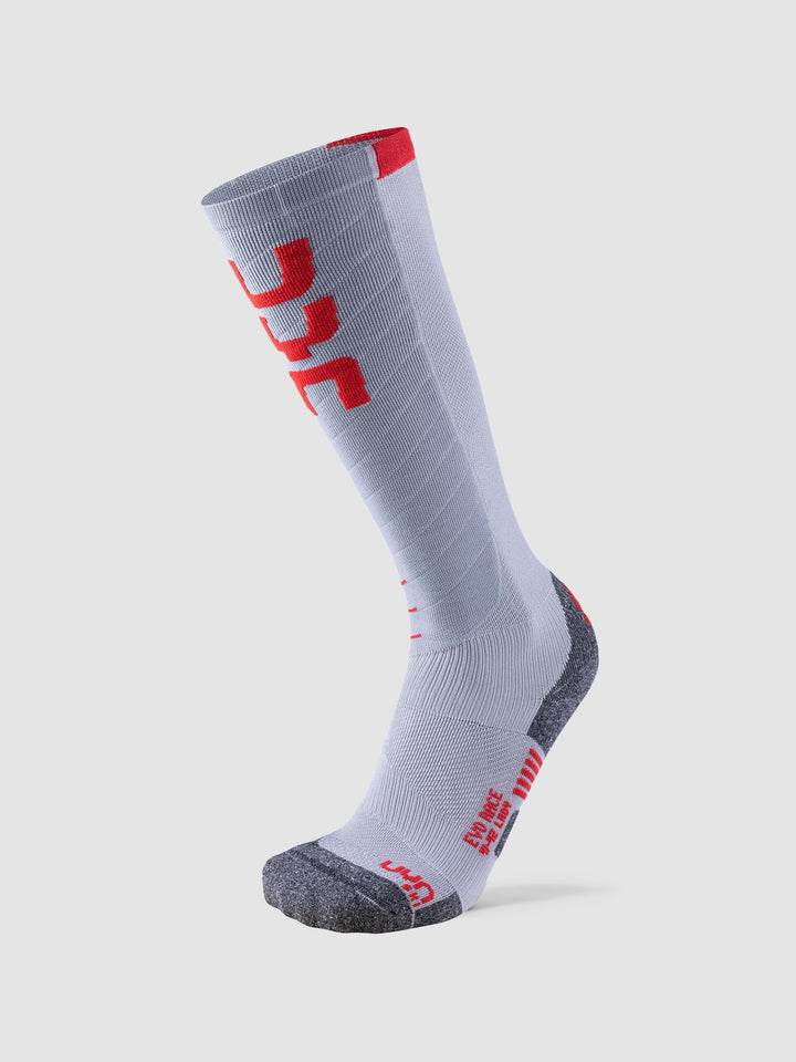 UYN Damen Ski Evo Race Lady Damen Socke 34 Light Grey/Red, 34 Light Grey/Red