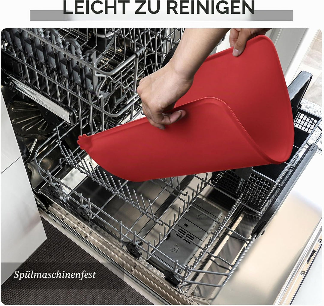 Reopet Silikon-Futtermatten für Haustiere - wasserdichte Hunde- und Katzenplatzmatten mit erhöhten R