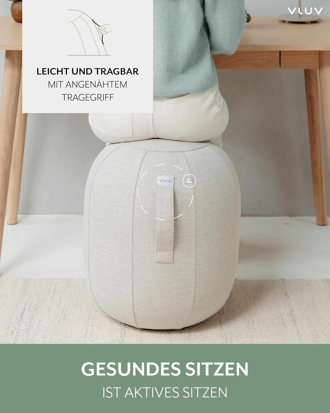 VLUV KAPSUL SOVA Balance-KAPSEL, luftgefüllter Sitzhocker, ergonomisches Sitzen, platzsparend & flex