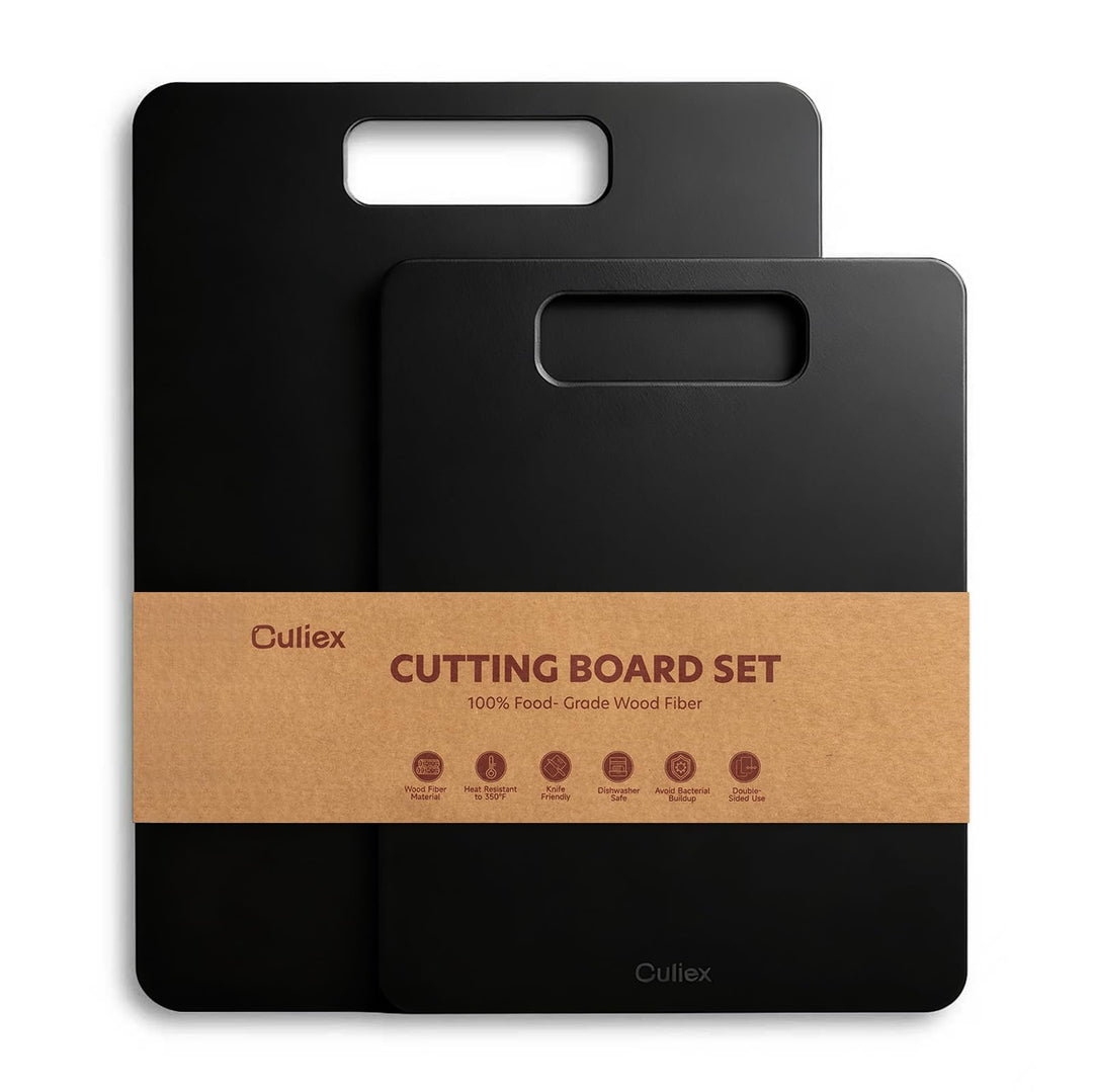Holzfaser Schneidebrett 2er-Pack, Spülmaschinenfest Verbund-Schneidebrett, Hohe Dichte, Ungiftig, BP