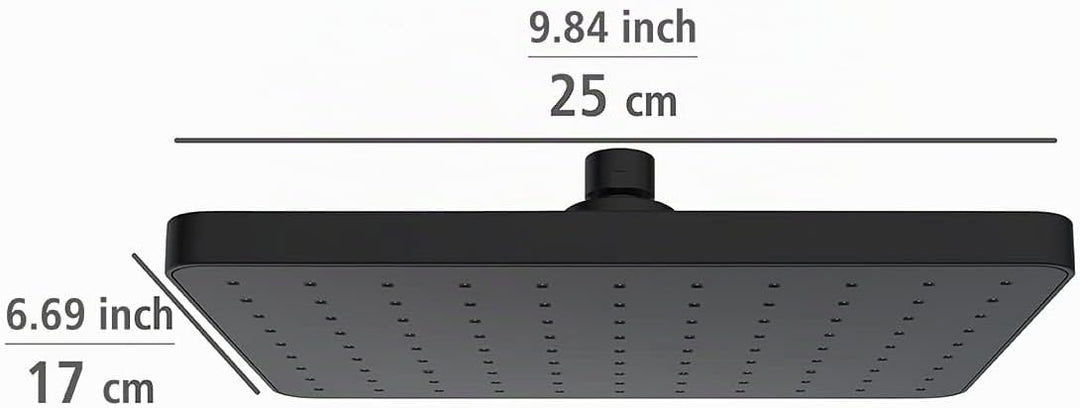 WENKO Automatic Clean Regenduschkopf, Anti-Kalk Funktion, eckiger Brausekopf mit automatischem Reini
