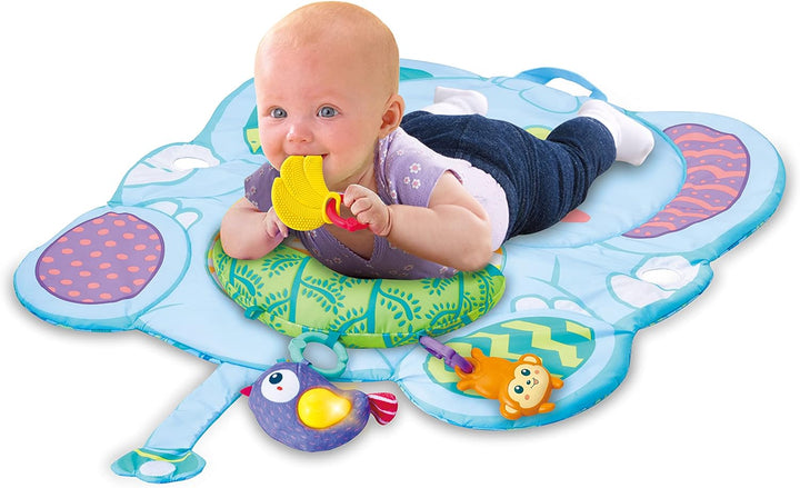 VTech Baby Elefanten-Spieldecke – Bunte Krabbeldecke mit Spielbogen – Leicht transportierbar – Inkl.