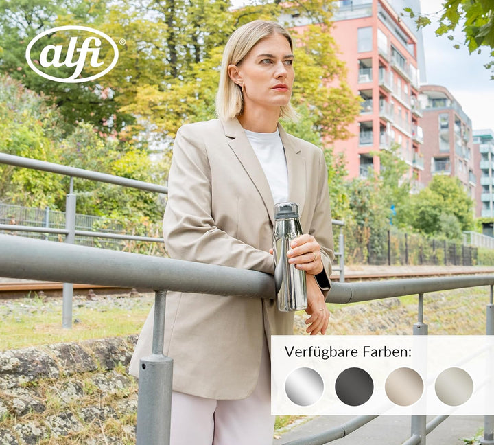 alfi ISO BOTTLE 500ml, beige, Isoliertrinkflasche aus Edelstahl, absolut dichter Drehverschluss, häl