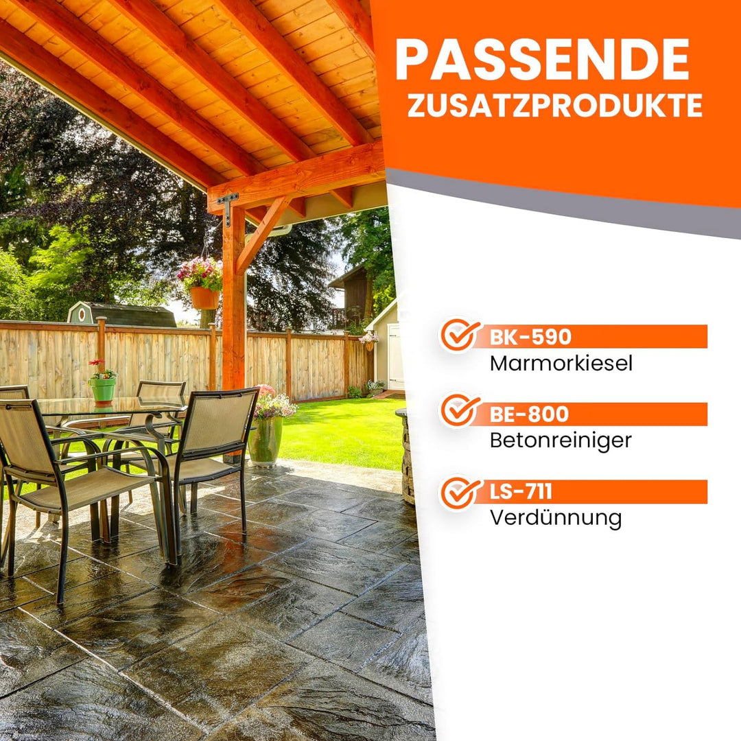 1K PU Bodenversiegelung RAL3000 Feuerrot 10kg für aussen I Bodenbeschichtung &amp; Versiegelung für Beto