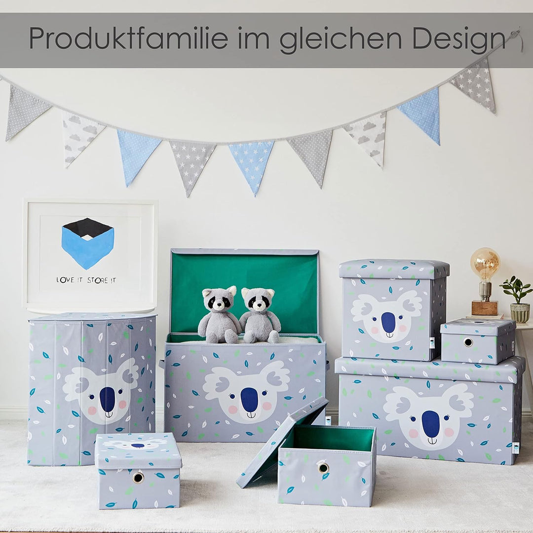 Love IT Store IT Sitzhocker mit Stauraum - Hocker aus Stoff - Verstärkt mit Holz - Belastbar bis 150