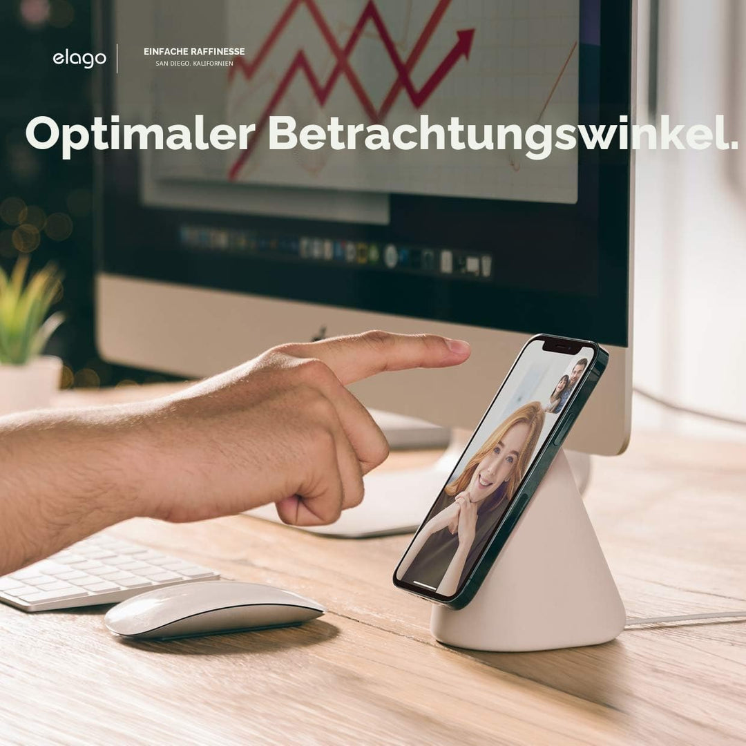 elago MS1 Ladestation Kompatibel mit MagSafe Ladegerät, Premium Ständer Kompatibel mit iPhone 15, 14