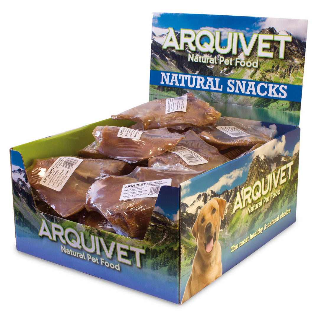 Arquivet Mittelgrosser Schweineohr, Box mit 20 Stück, einziehbar, 1200 g