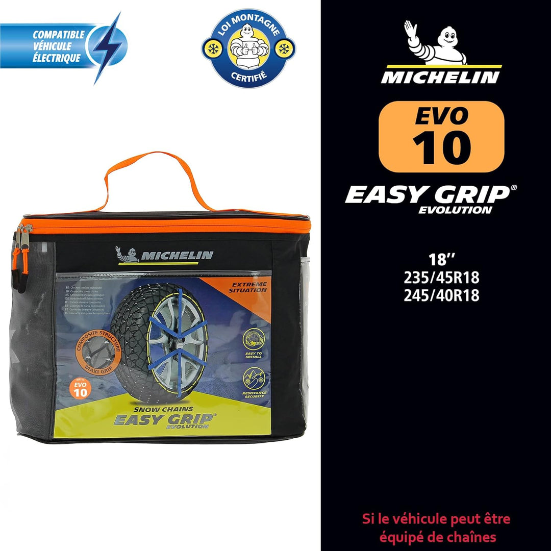 MICHELIN EASY GRIP EVOLUTION 10 Schneekette Auto Textilschneekette 2 Stück, Reifen Schneekette Ultra