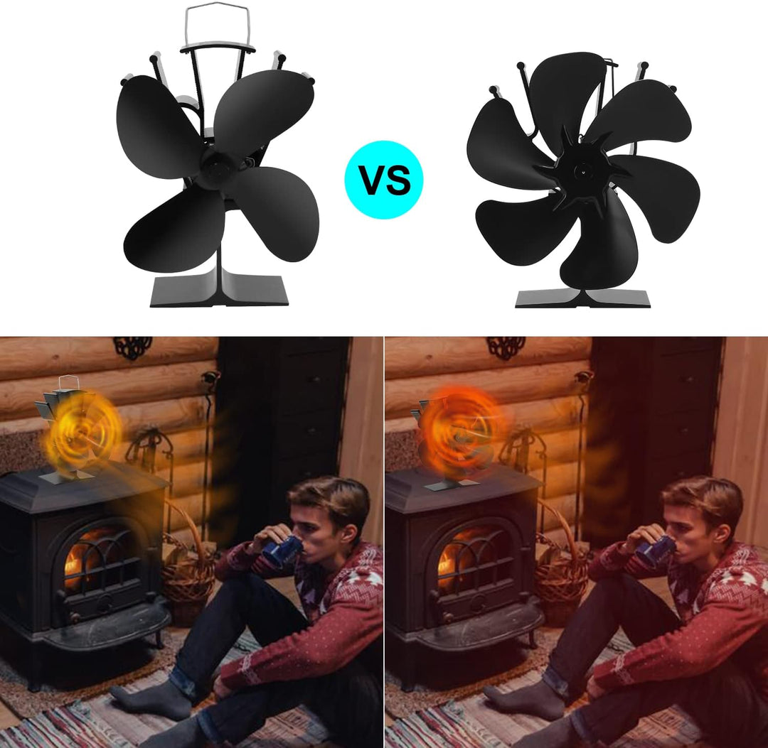 Yakimz 6 Blättern Kaminventilator Ofenventilator Ohne Strom hitzebetrieben Umweltfreundlich Friendly