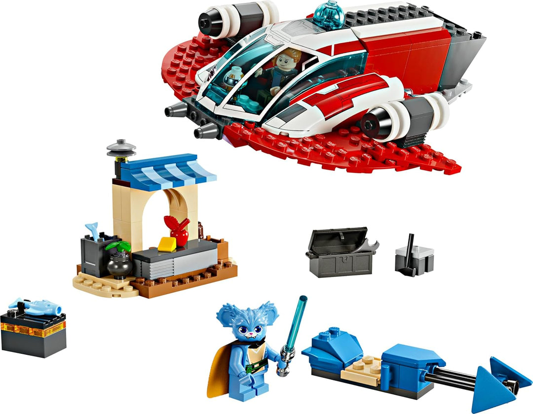 LEGO Star Wars: Young Jedi Adventures Der Crimson Firehawk, Starterset für Kinder mit baubarem Raums