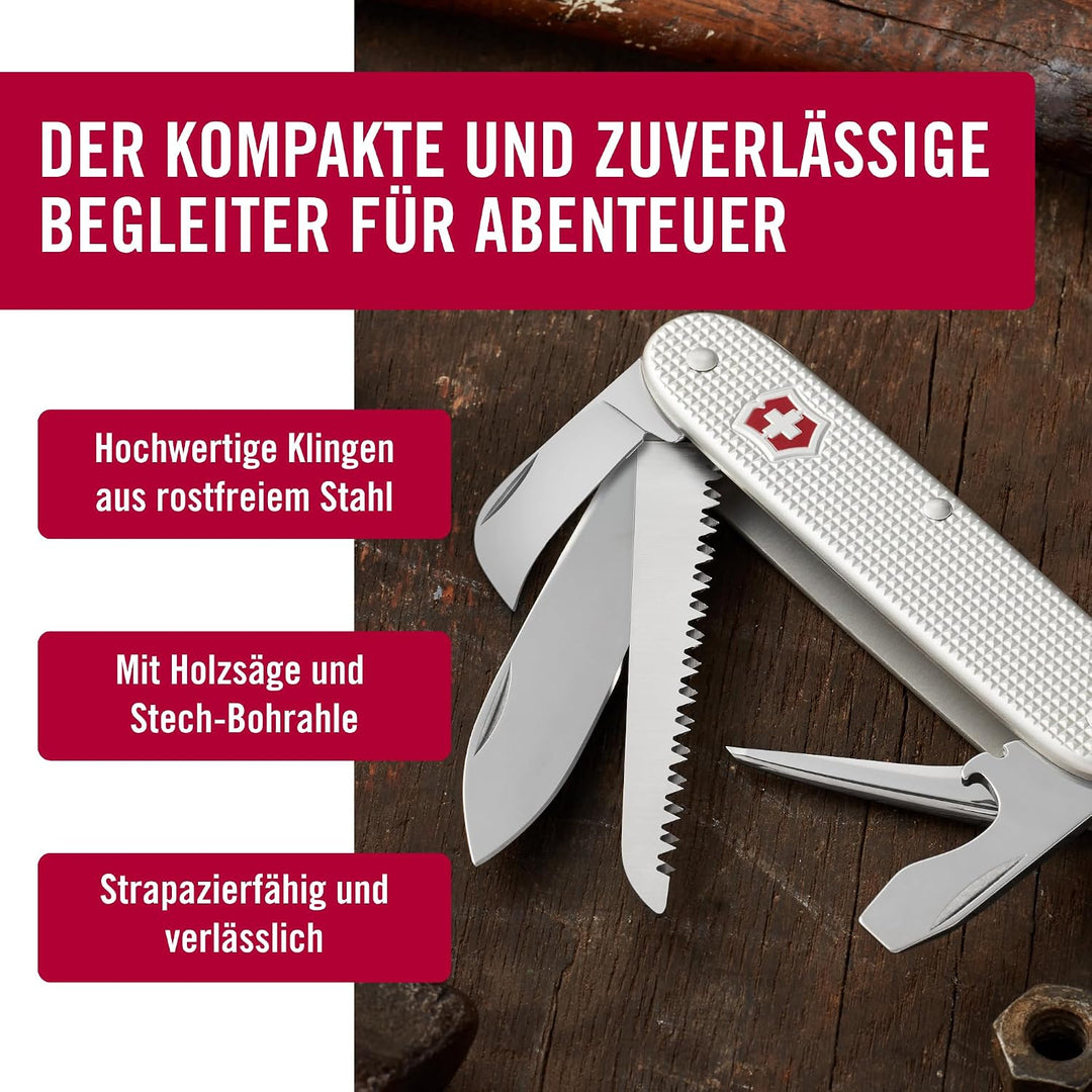 Victorinox Swiss Army 7 Alox, Schweizer Taschenmesser, Multitool, 7 Funktionen, Mit Holzsäge, Stech-