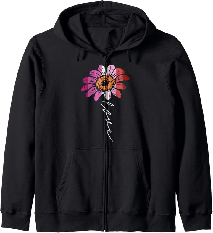 Love Sunflower Floral LGBT Lesbian Flag Gay Pride Ally Kapuzenjacke