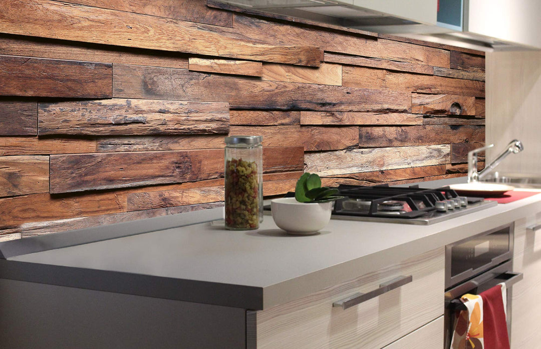 Dimex Küchenrückwand Folie selbstklebend HOLZWAND | Klebefolie - Dekofolie - Spritzschutz für Küche