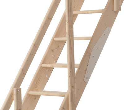 Raumspartreppe aus unbehandelter Fichte. Für Geschosshöhen bis 283,5 cm. Ausführung: Gerade inkl. Ge