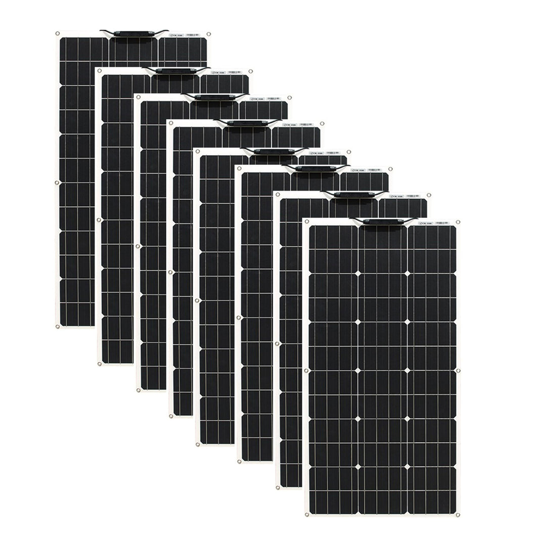 800W Flexibel Solarpanel (8 Stück 100W) 12V Monokristalline Flexible Solarmodul Off-Grid für Marine,