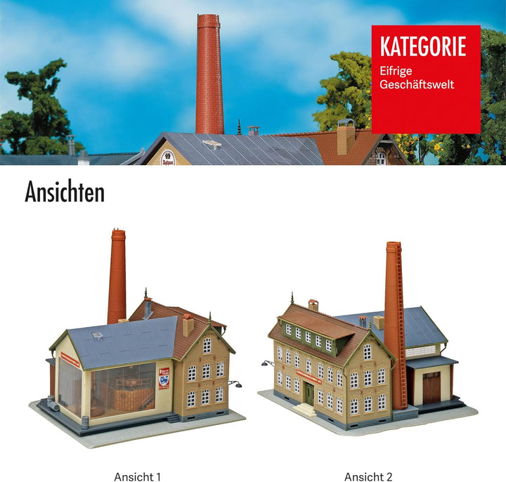 FALLER Brauerei Modellbausatz mit 187 Einzelteilen 176 x 165 x 180 mm I Modelleisenbahn Zubehör H0 I