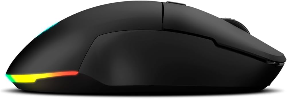 KROM KOMET - Kabellose RGB-Gaming-Maus, optischer Präzisionssensor Pixart PMW 3212, 8 Tasten, 5 dpi-