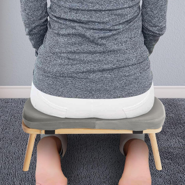 BAOCHADA Meditationsbank – Klappbare Ergonomische Bambus-Meditationsbank mit Bequemem Kissen, zum Kn
