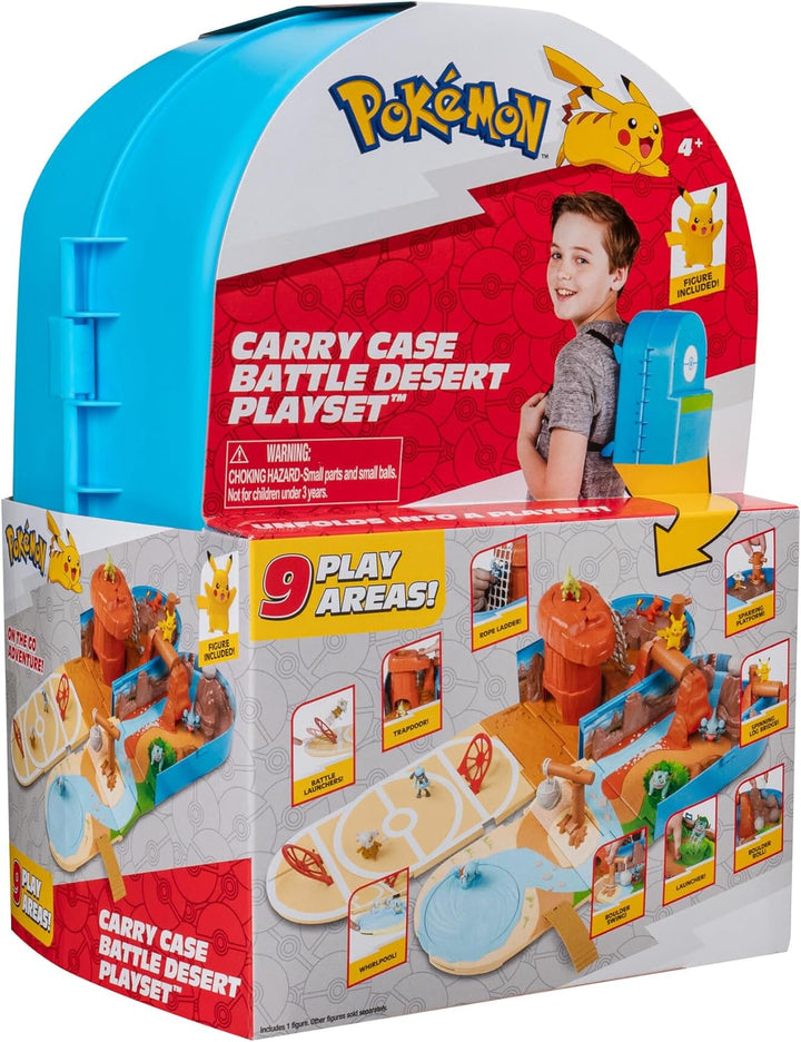 Pokémon PKW2836 - Tragbares Spielset - Wüstenarena, zusammenklappbare Spielwelt mit Pikachu Figur, a