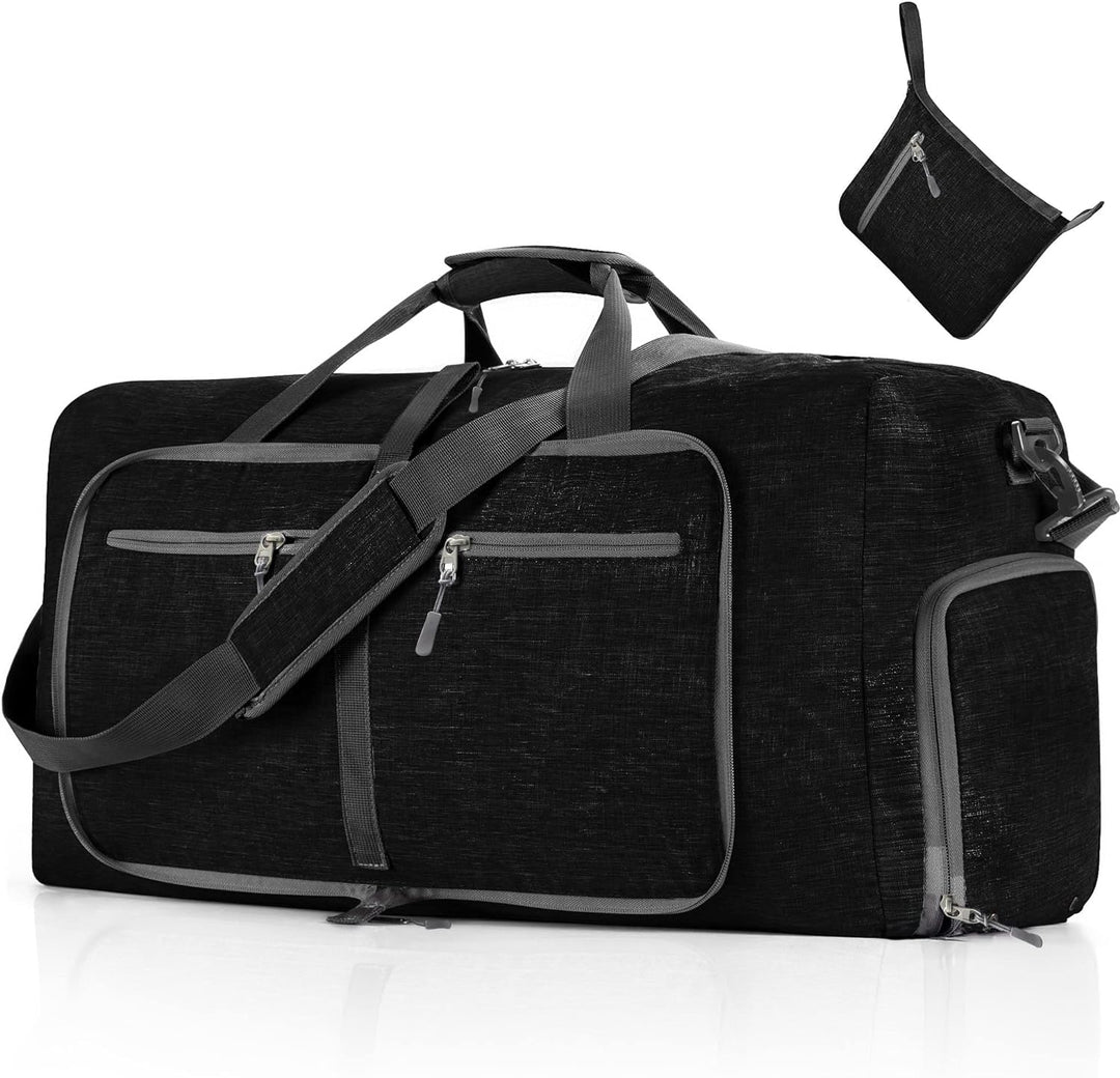 Vomgomfom Leichte Faltbare Reisetasche Gross 85L Sporttasche Damen Herren mit Schuhfach, Travel Duff