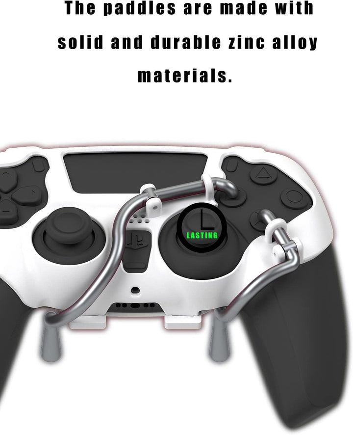 EXknight Leverback V2 PS5 Paddles, Rücktasten Adapter für PS5 Controller | Fit mit Daumengriffe (Whi