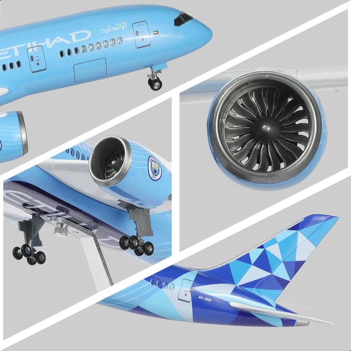 1:130 787 Flugzeugmodell Resin mit Ständer für Etihad 01.etihad, 01.etihad