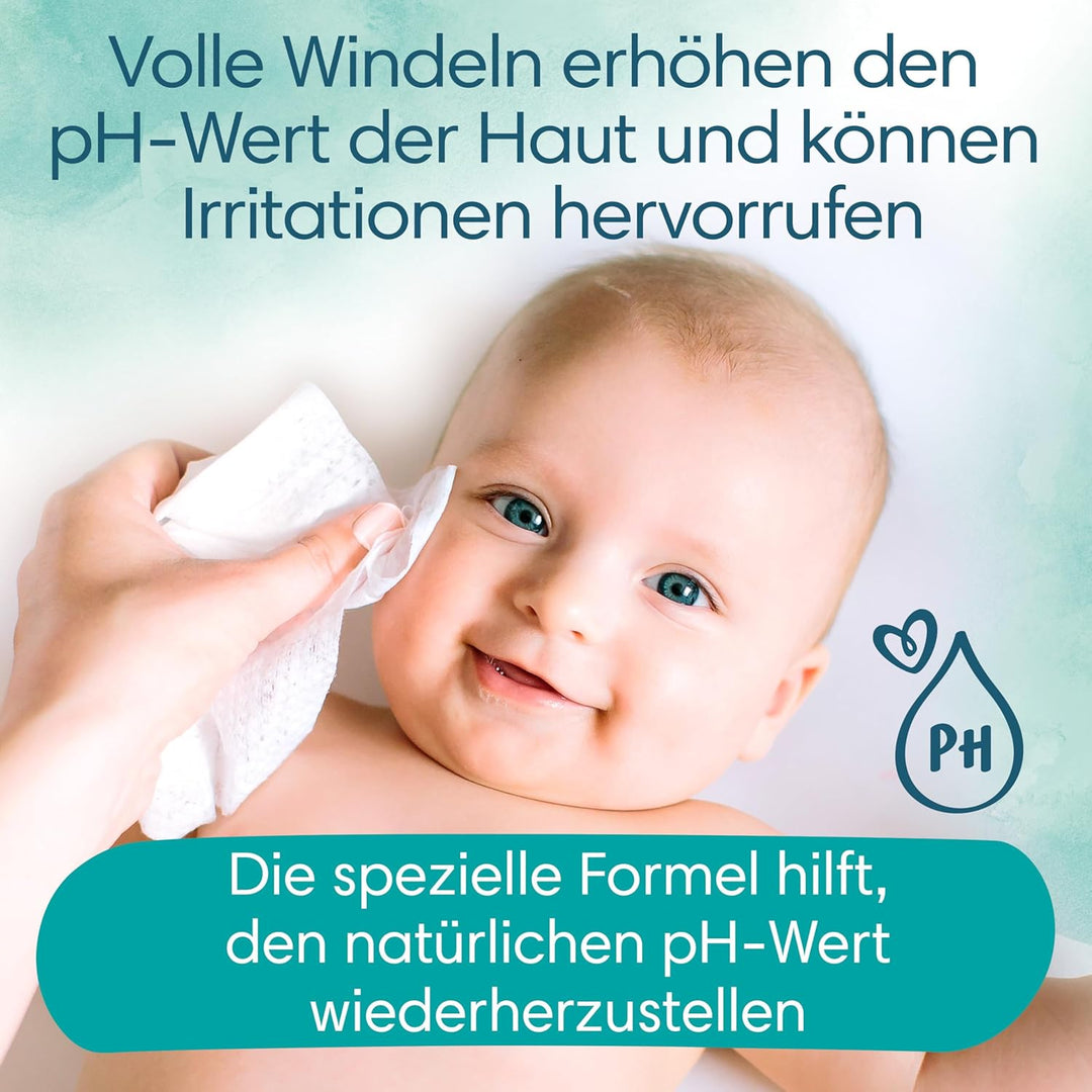 Pampers Baby Feuchttücher Harmonie, Aqua, 144 Tücher (3 x 48), sanfter Hautschutz für zarte Haut mit